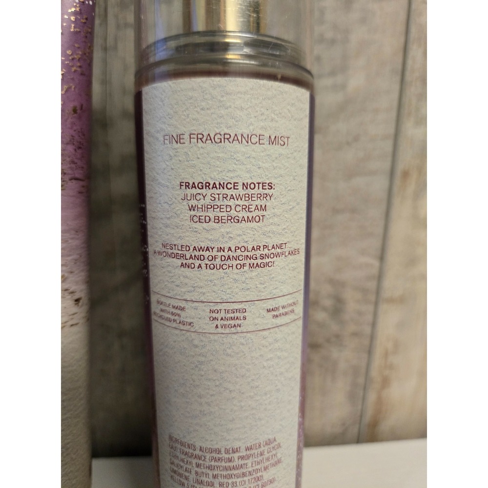 Bath & Body Works SET Strawberry Snowflakes Fragrance Mist and Body Cream NEW - Picture 3 of 4